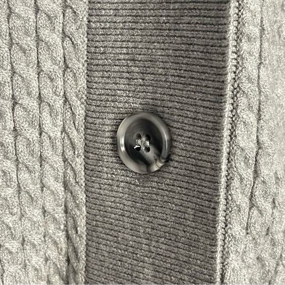 WeWoreWhat Varsity Cardigan Sweater Button Front Long M/L Heather Grey NWT - Picture 14 of 16